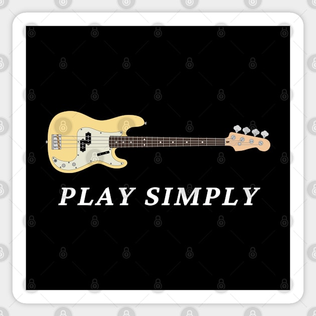 Play Simply Bass Guitar Buttercream Color Sticker by nightsworthy